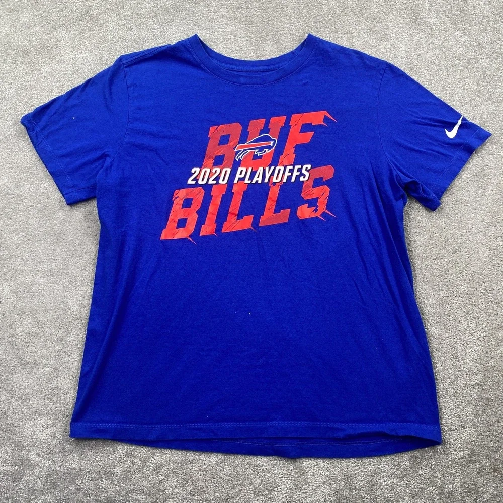 Buffalo Bills Royal 2020 NFL Playoffs Bound Iconic T-Shirt Nike Men's Size L‎